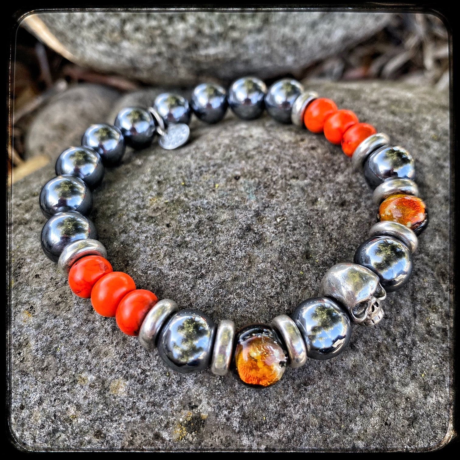 Bracelet En Argent 925 Et Magnésite 6mm – Artisanal – Neuf – Fait Main France