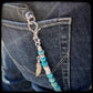 Chaîne de portefeuille perles turquoise Afrique du Sud et riverstone Kentucky, argent 925 et acier. ARIZONA