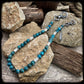 Chaîne de portefeuille perles turquoise Afrique du Sud et riverstone Kentucky, argent 925 et acier. ARIZONA