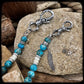 Chaîne de portefeuille perles turquoise Afrique du Sud et riverstone Kentucky, argent 925 et acier. ARIZONA