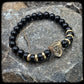 Rugby Club Toulonnais RCT Gold and Onyx Pearl Bracelet