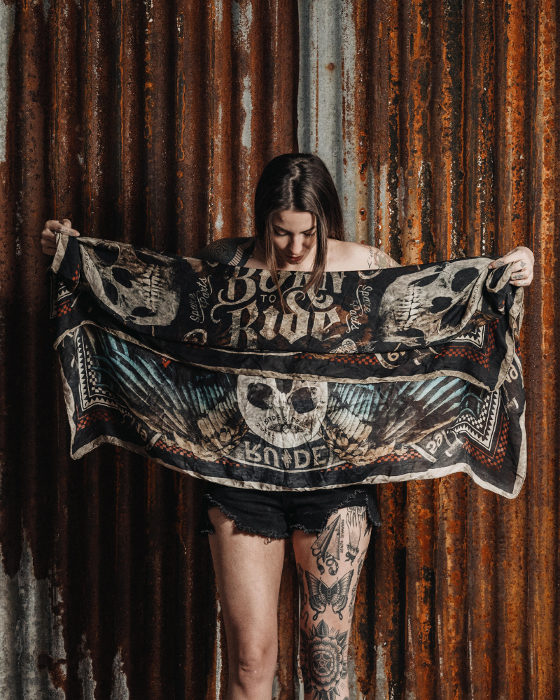 RUDE RIDERS FLYING SKULL scarf 