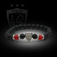 Bracelet Rugby Club Toulonnais RCT perles onyx mat et howlite