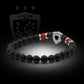 Bracelet Rugby Club Toulonnais RCT perles onyx mat et howlite
