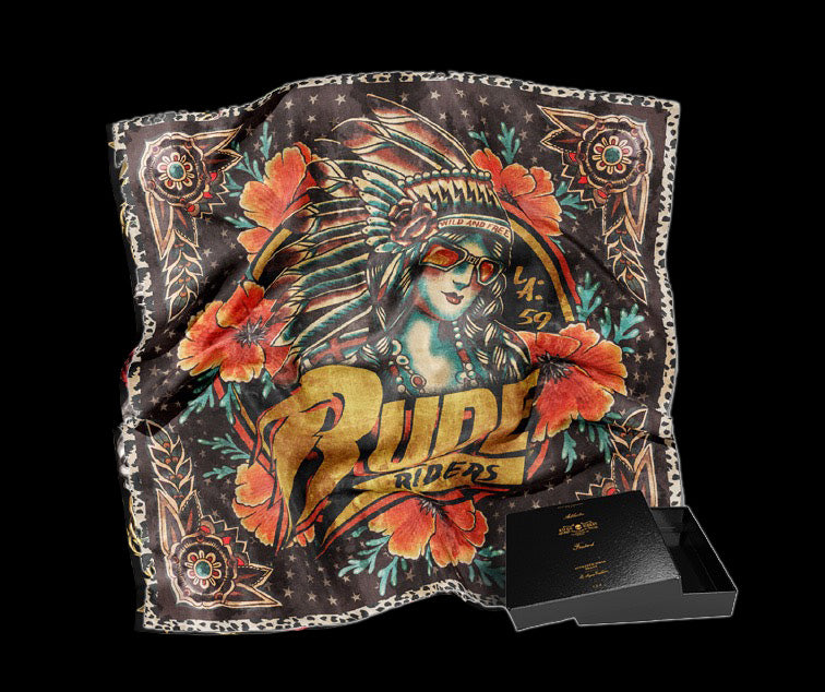 Foulard RUDE RIDERS BLACK INDIAN