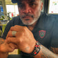 Bracelet Rugby Club Toulonnais RCT perles onyx mat et howlite