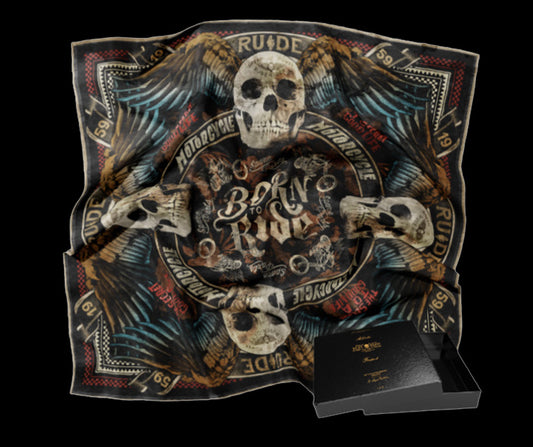 RUDE RIDERS FLYING SKULL scarf 